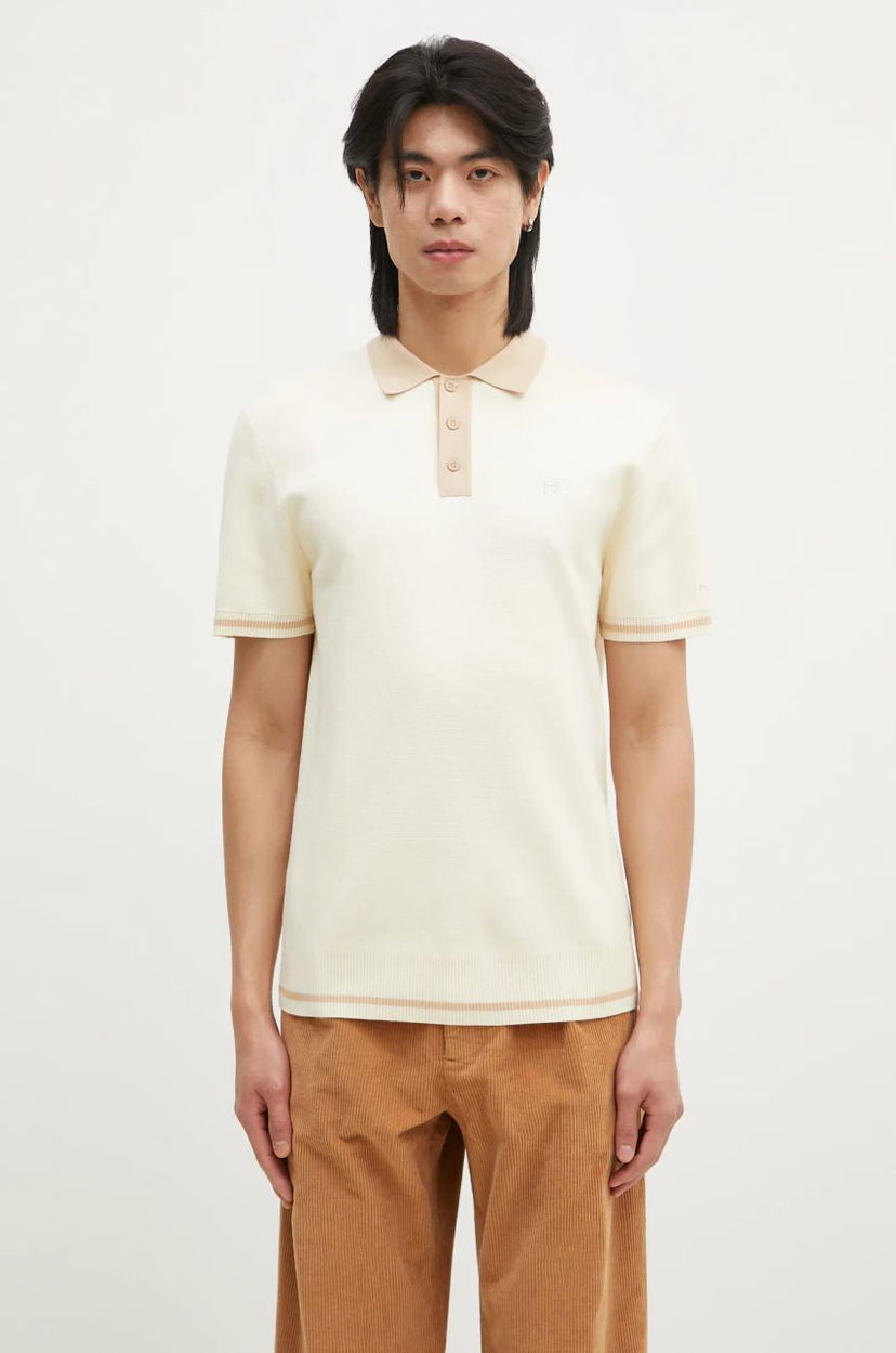 Poolopaita Filling Pieces Knit Polo Shirt Beige | 80713666003