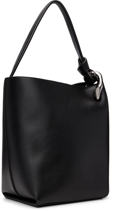 Olkalaukku JW Anderson Corner Bucket Leather Shoulder Bag with Knot Detail and Sculptural Hardware Musta | HB0738-LA0232, 3