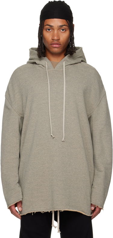 Huppari Rick Owens Rick Owens DRKSHDW Concordians Peter Oversized Raw-Edge Pullover Hoodie Harmaa | DU02E7280 FGM, 0