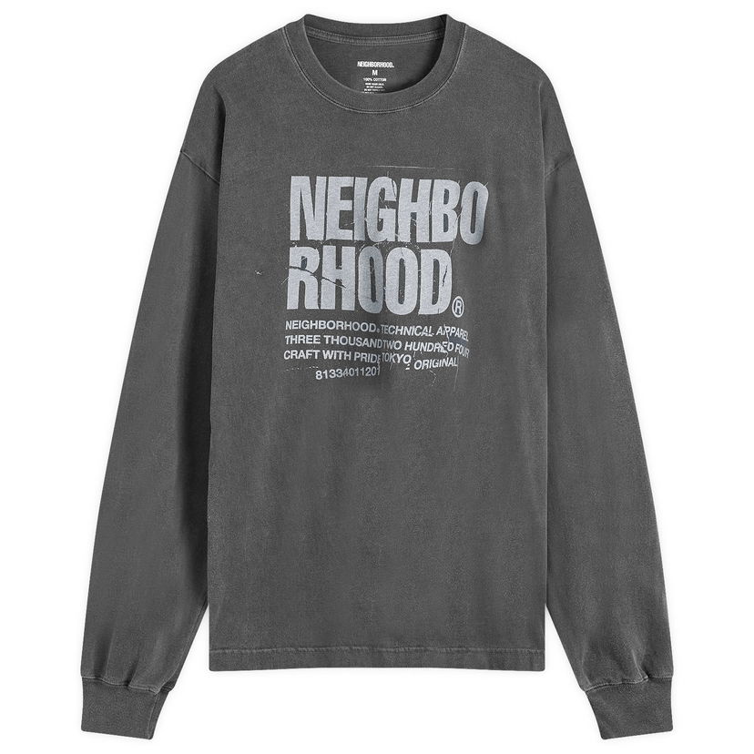 T-paita Neighborhood LS-11 Long Sleeve T-Shirt Harmaa | 242PCNH-LT11-BLK