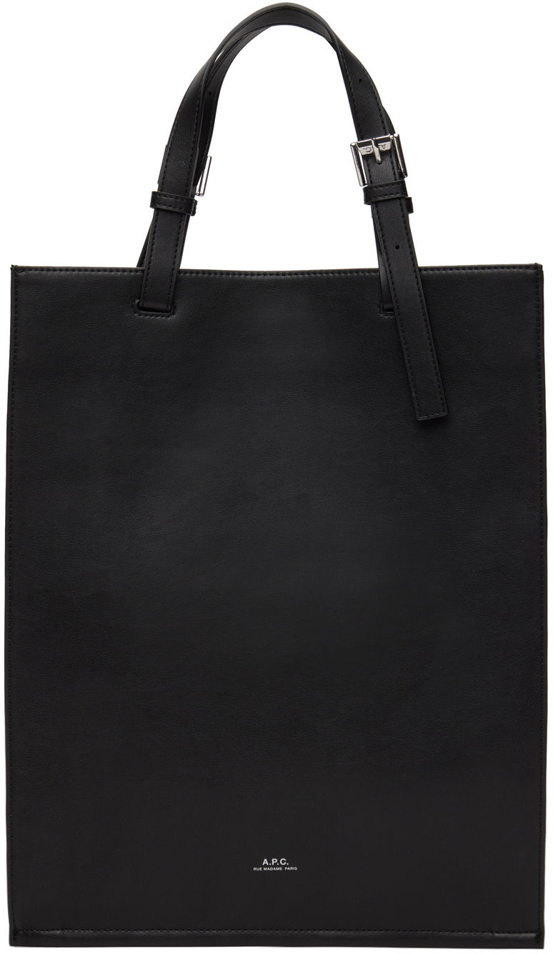 Kangaskassi A.P.C. A.P.C. Nino Leather Tote Bag Musta | PUAAT-H61718, 0
