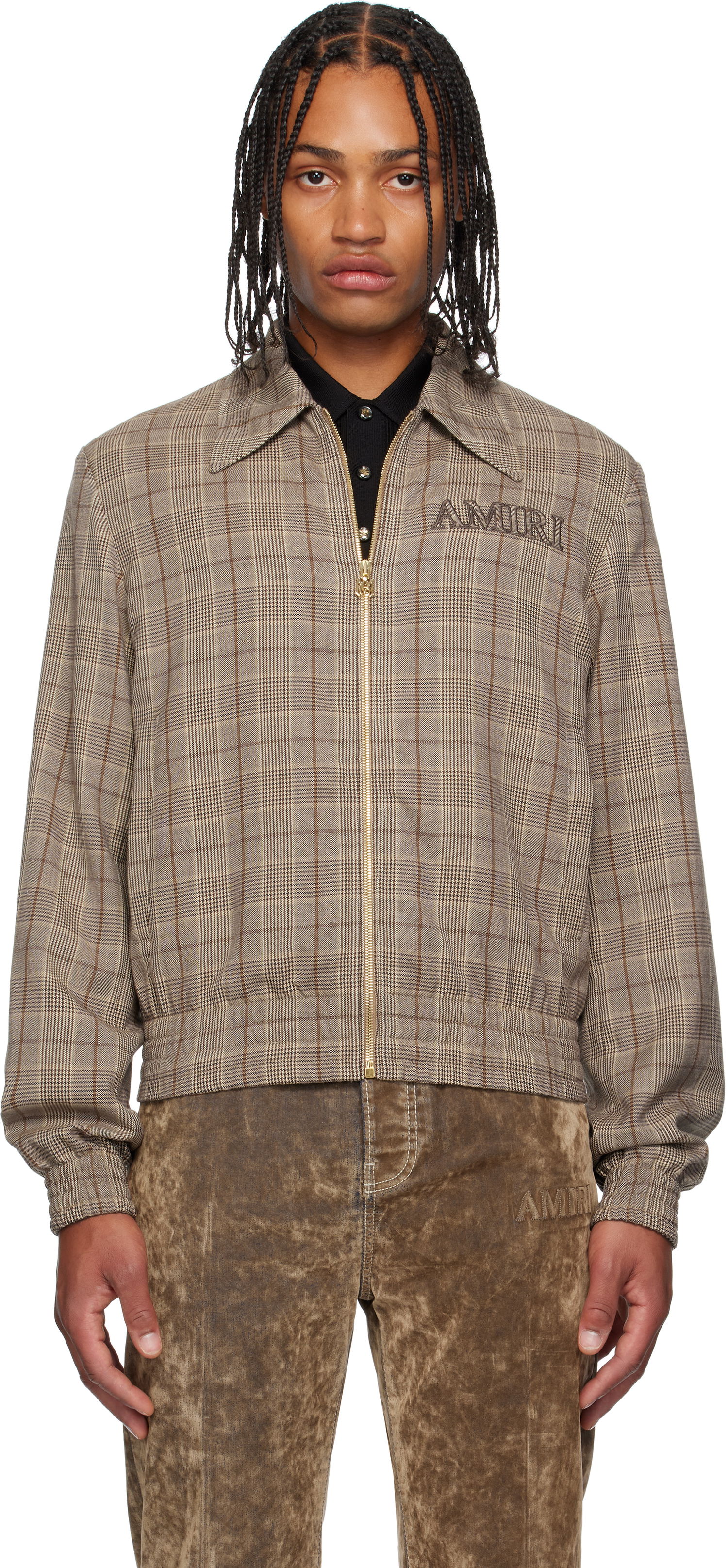 Takki AMIRI AMIRI Check Blouson Jacket Ruskea | AMOUBN1100, 0