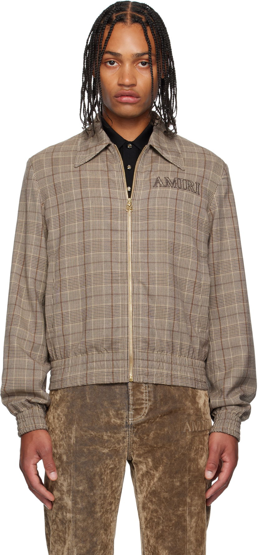Takki AMIRI AMIRI Check Blouson Jacket Ruskea | AMOUBN1100