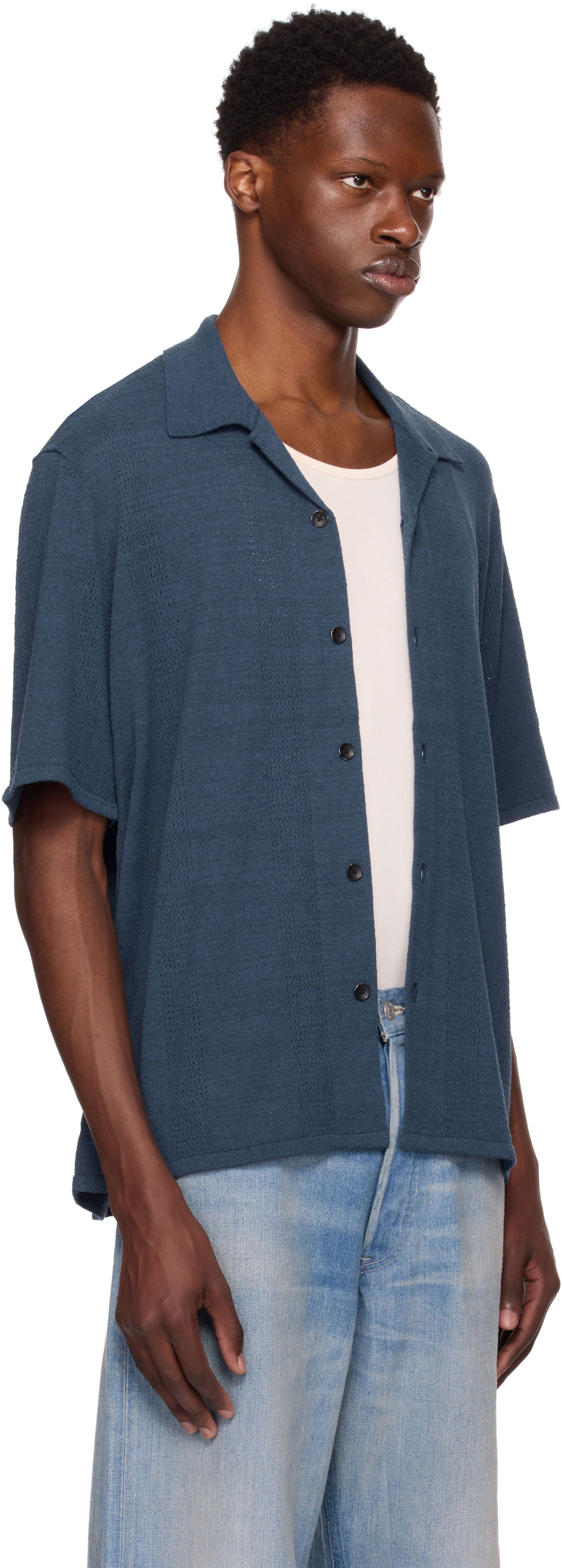 Paita rag & bone Rag & Bone Avery Zuma Knitted Shirt Sininen | MBS25P020NC20, 1