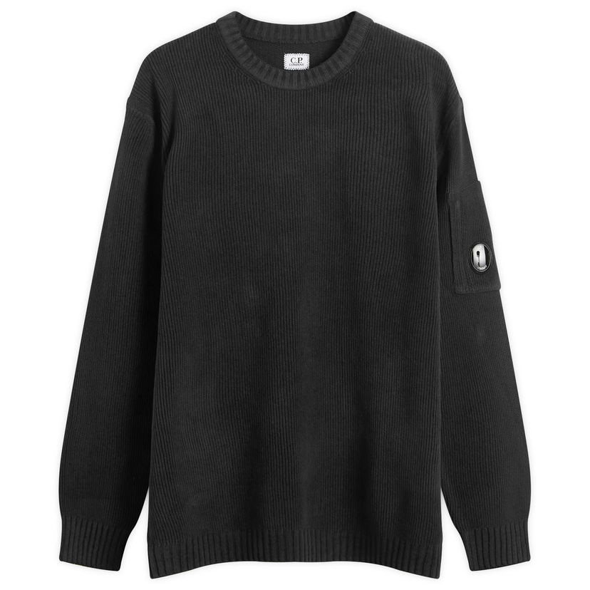 Villapaita C.P. Company Chenille Ribbed Knit Jumper Musta | 19CMKN017A-005558G-999