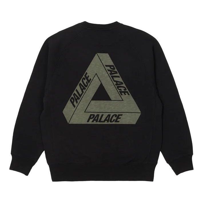 Huppari Palace Crew Sweater With Logo Print Musta | P23CS139