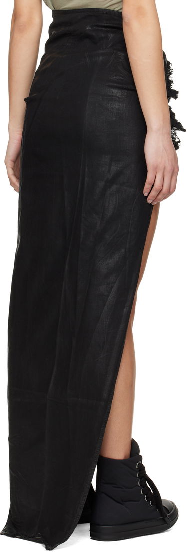 Hame Rick Owens Rick Owens DRKSHDW Hollywood Soft Edfu Denim Maxi Skirt Musta | DS01E3348 SCF, 2