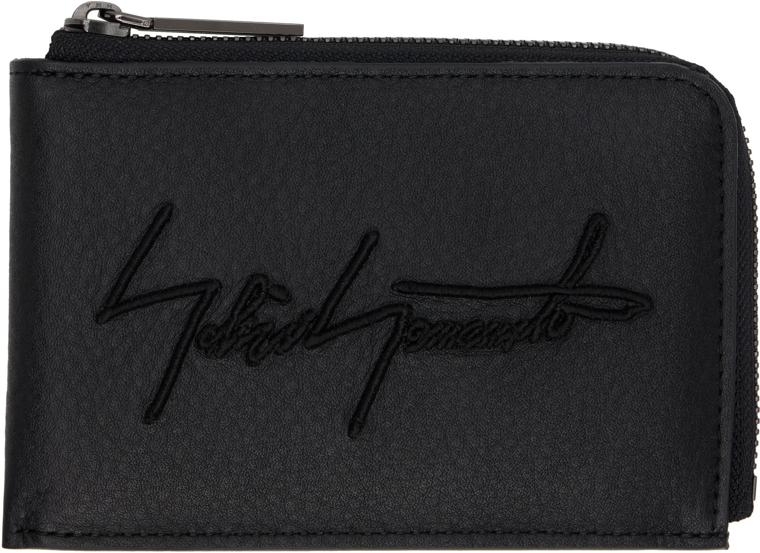 Lompakko Yohji Yamamoto Yohji Yamamoto Signature Zip Wallet Musta | DM-A06-790, 0