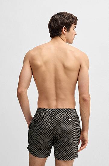 Shortsit BOSS All-Over Print Drawstring Swim Shorts Musta | 50518968, 1