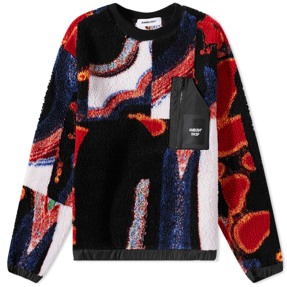 Villapaita Ambush Printed Fleece Crewneck Burgundia | BMBA027F22FAB0018410, 0