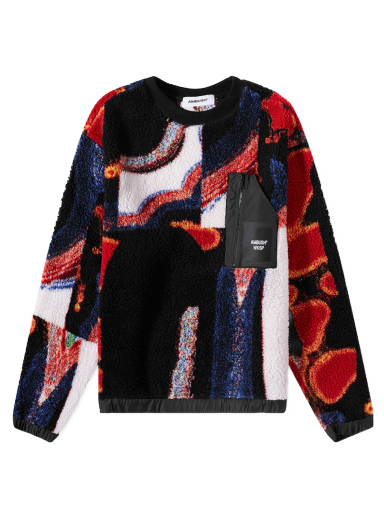 Villapaita Ambush Printed Fleece Crewneck Burgundia | BMBA027F22FAB0018410