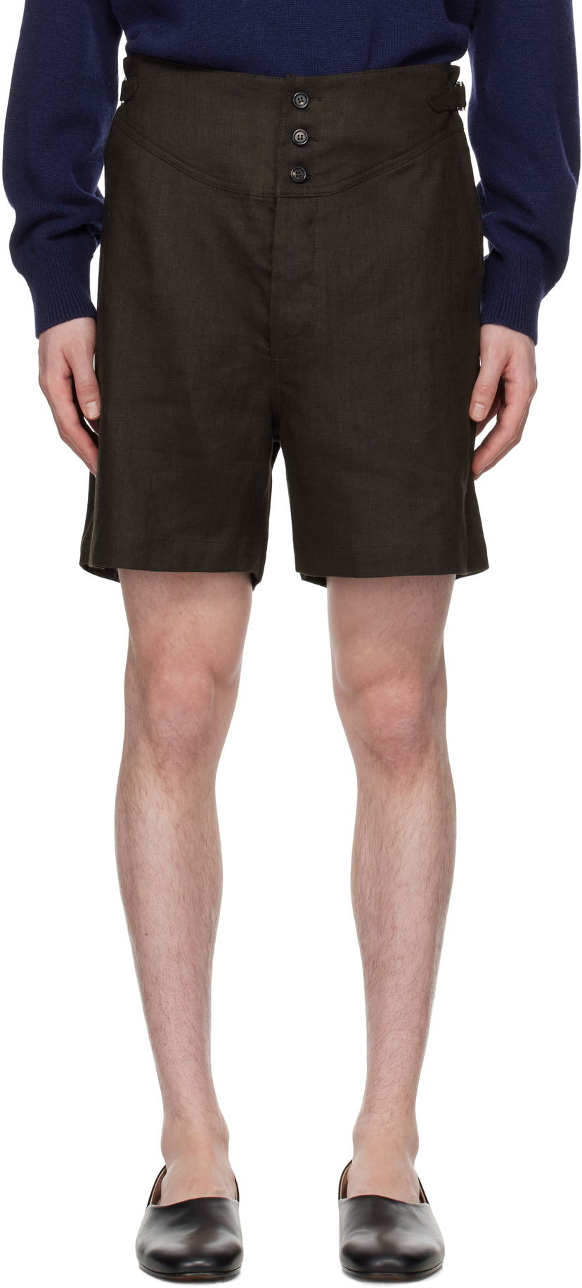 Shortsit Bode Bode Linen Cot Shorts Ruskea | MRS25BT056