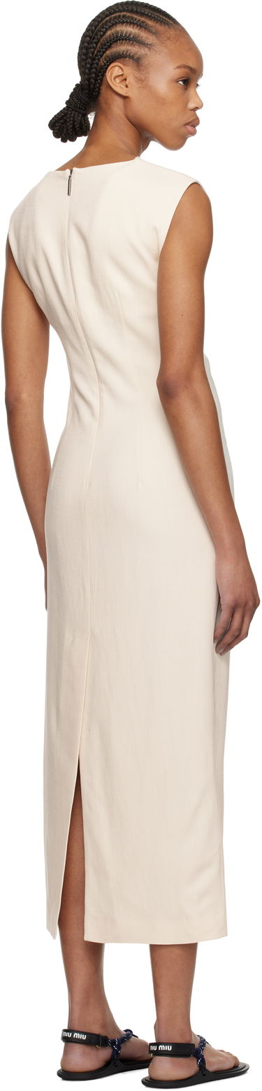 Mekko MSGM MSGM Twisted Midi Dress Beige | 3841MDA37 257106, 2