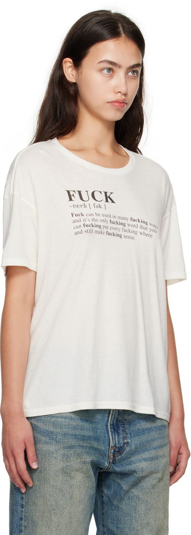 T-paita R13 R13 Relaxed T-Shirt "Fuck" Valkoinen | R13WK141-K115B, 1