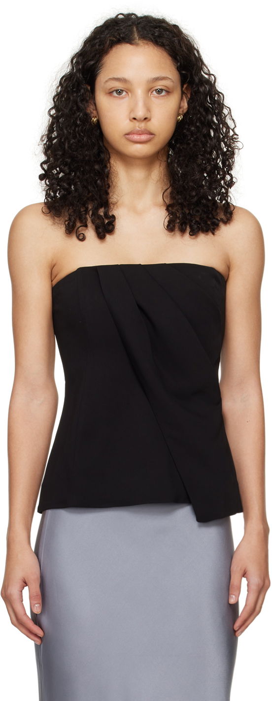 Tankkitoppi Anine Bing Draped Bandeau Top Musta | A-07-9820-000