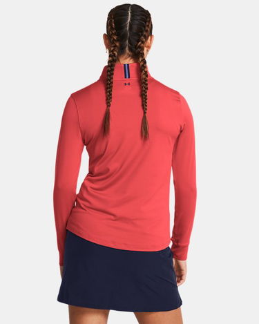 T-paita Under Armour Playoff mit ¼-Zip für Damen Rot Solstice / Midnight Blaue Marine / Midnight Blaue Marine M Punainen | 1383614-814, 1