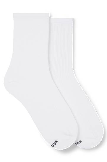 Sukat BOSS Two-Pack of Short Socks Valkoinen | 50538049, 0