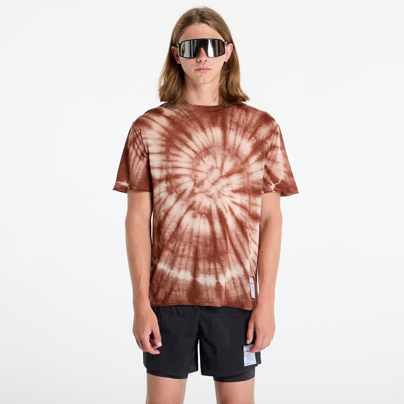 T-paita Satisfy CloudMerino T-Shirt UNISEX Tie-Dye Pine Ruskea | 11002-TDPI