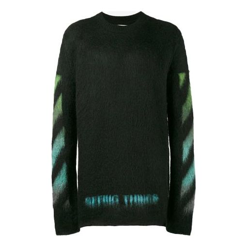 Villapaita Off-White Off-White Gradient Loose Fit Sweater Musta | OMHA036F176500041040