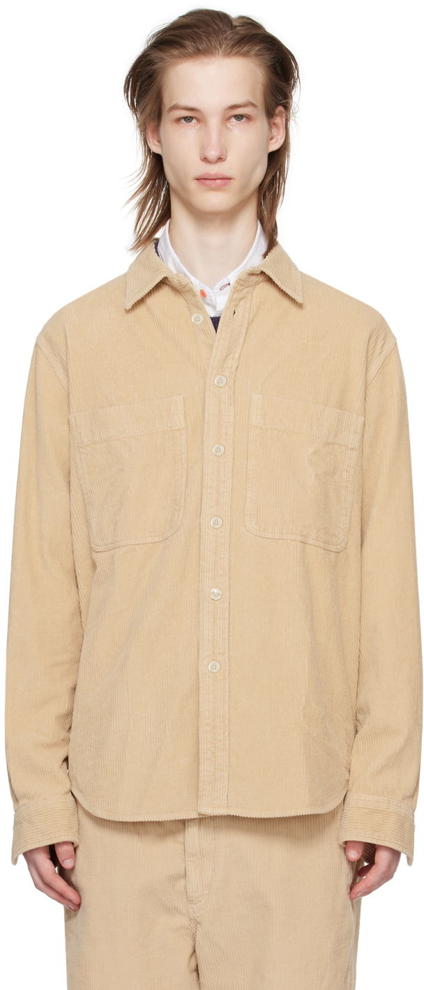 Paita Paul Smith PS Paul Smith Corduroy Button-Up Shirt Beige | M2R-450Y-M21950-62