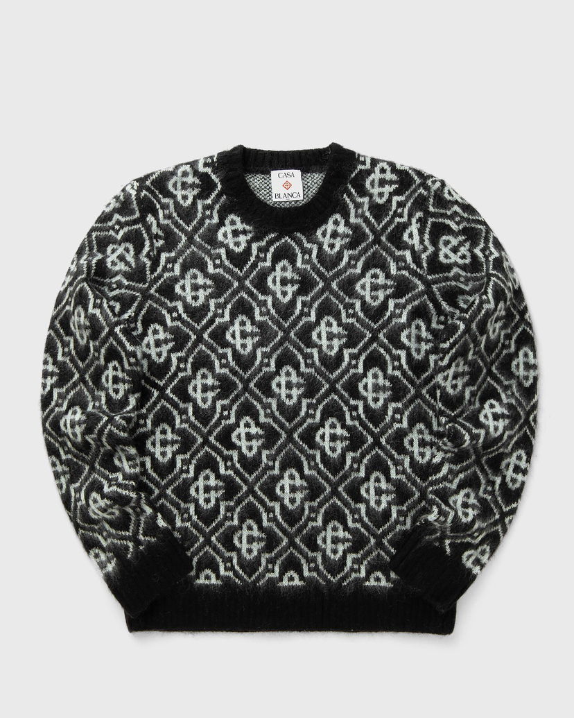 Villapaita Casablanca Monogram Crewneck Sweater Musta | MPF25-KW-1004-02