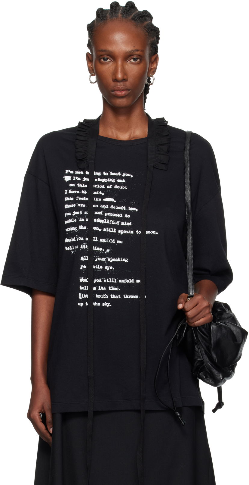 T-paita Ann Demeulemeester Ann Demeulemeester Danvald High Comfort Graphic T-Shirt Musta | 2520-W-JTS06-54-C-FA206-099