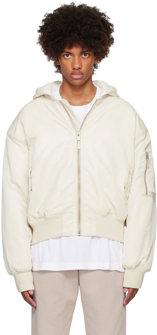 Bomber-takki Entire Studios Hooded Broad Bomber Jacket Valkoinen | ES2539IV