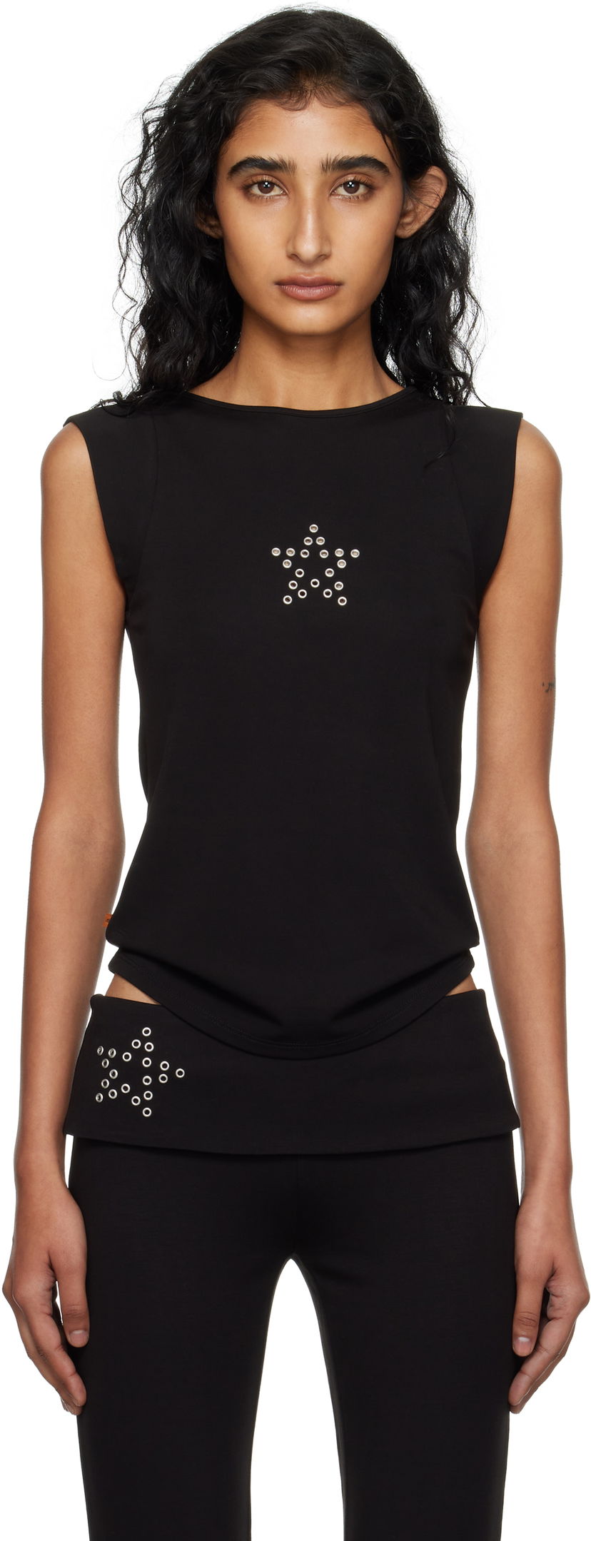Tankkitoppi Miaou Miaou Lucia Eyelet Tank Top Musta | 7197HJBSSB