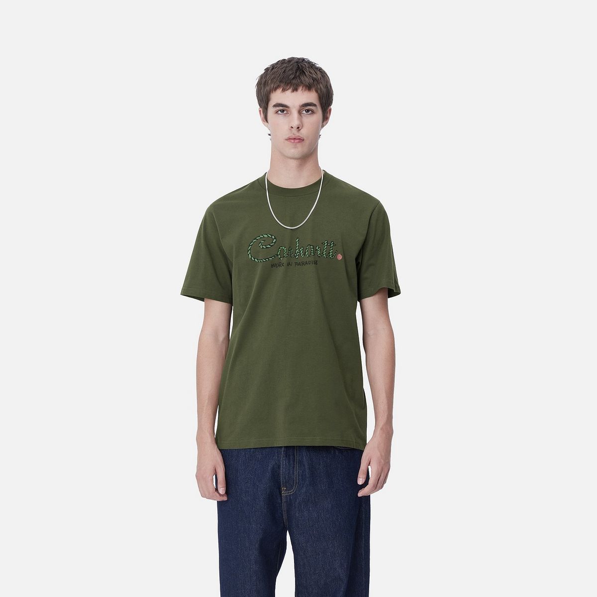 T-paita Carhartt WIP Paradise Script Graphic T-Shirt Vihreä | I033948_9, 0
