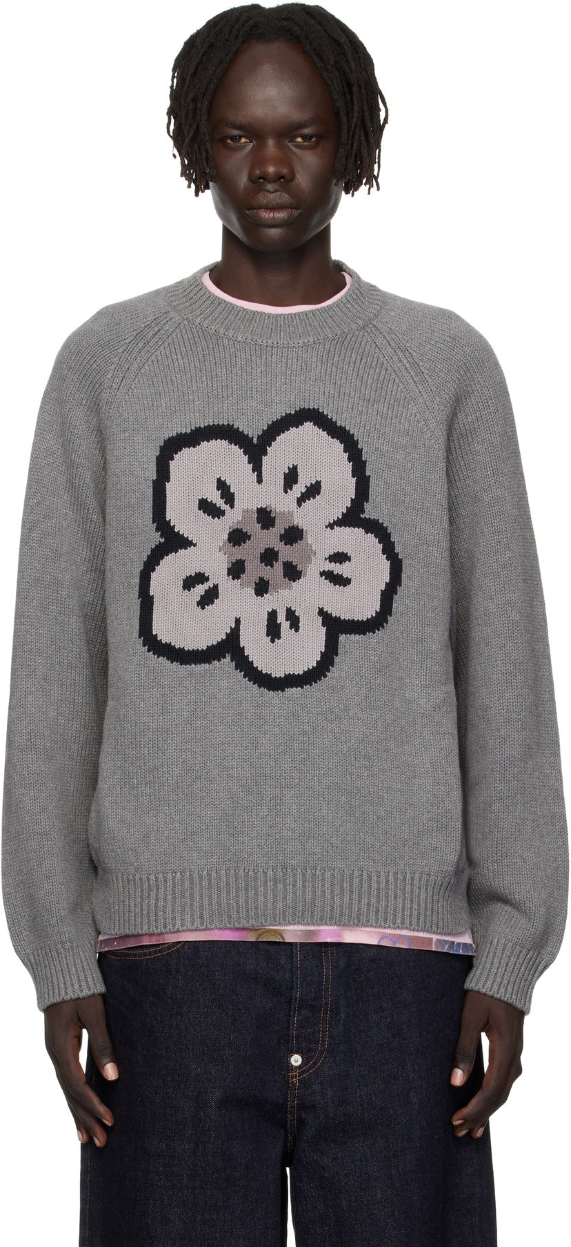 Villapaita KENZO Kenzo Paris 'Boke Flower' Sweater Harmaa | FF65PU7443LA