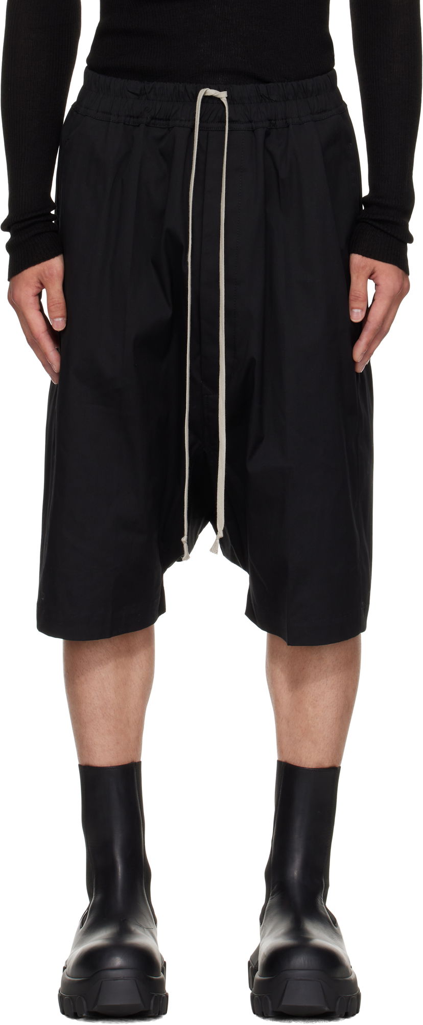 Shortsit Rick Owens Rick Owens Pods Shorts Musta | RU02E1384 TE