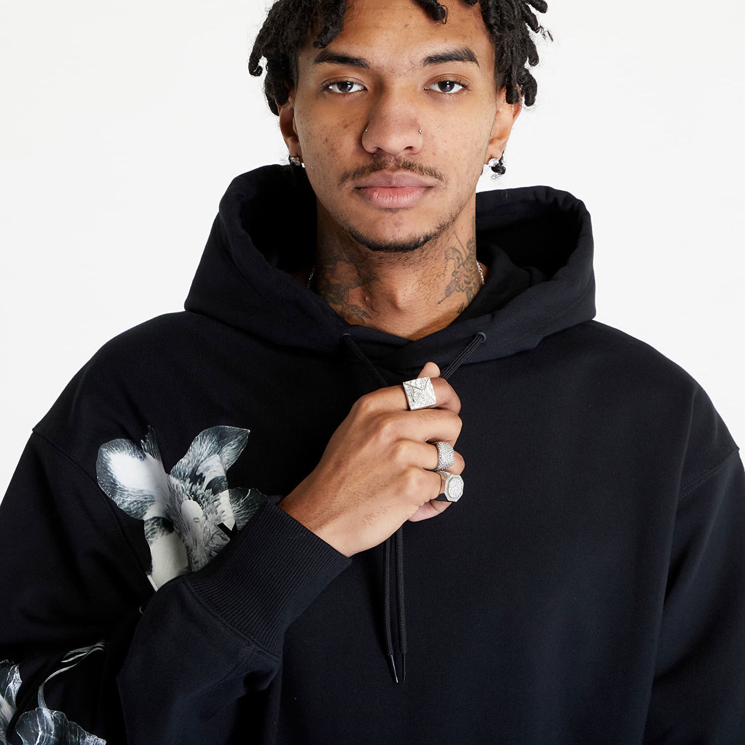 Huppari Y-3 Graphic French Terry Hoodie UNISEX Black Musta | IN4335, 1