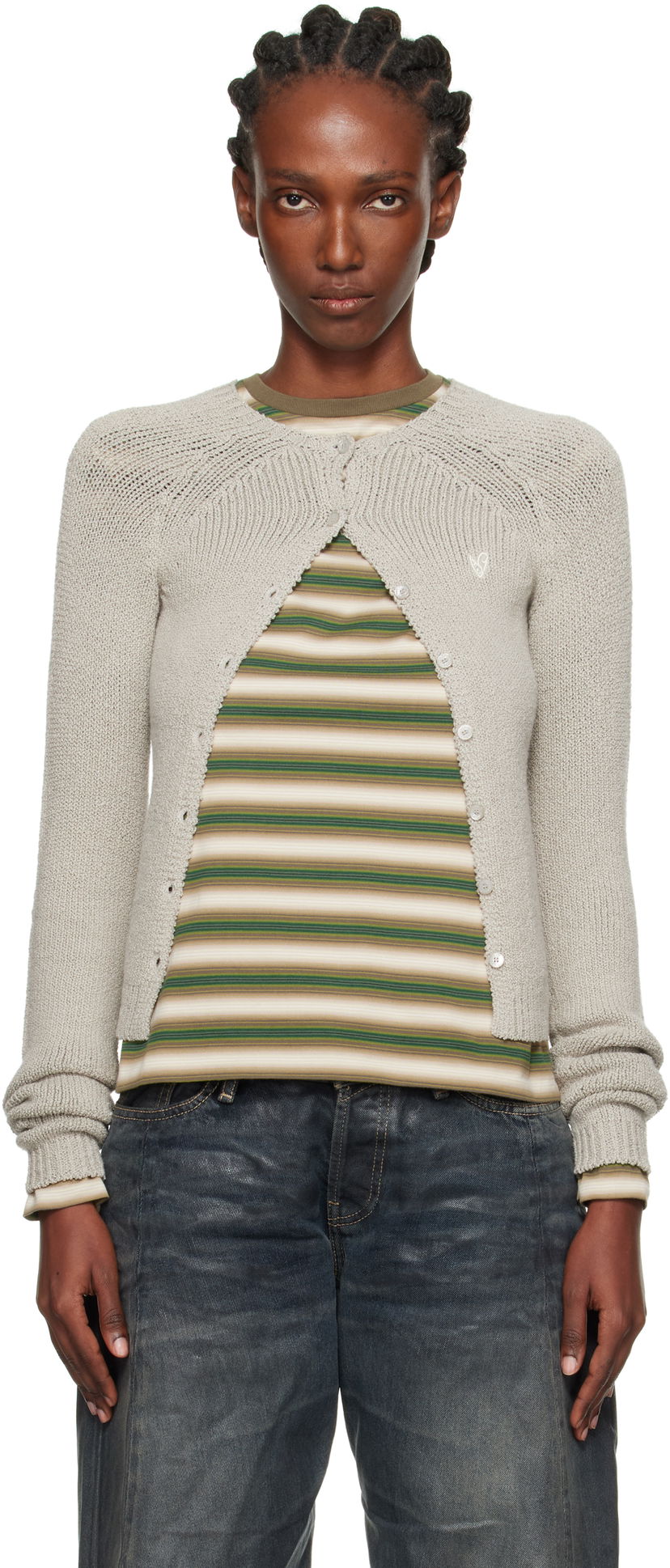 Villapaita Acne Studios Acne Studios Button-Up Cardigan Harmaa | A60592-