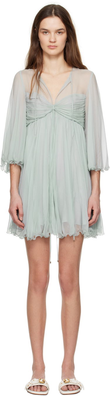 Mekko CHLOÉ Chloé Pleated Mini Dress Vihreä | CH25SRO27116, 0