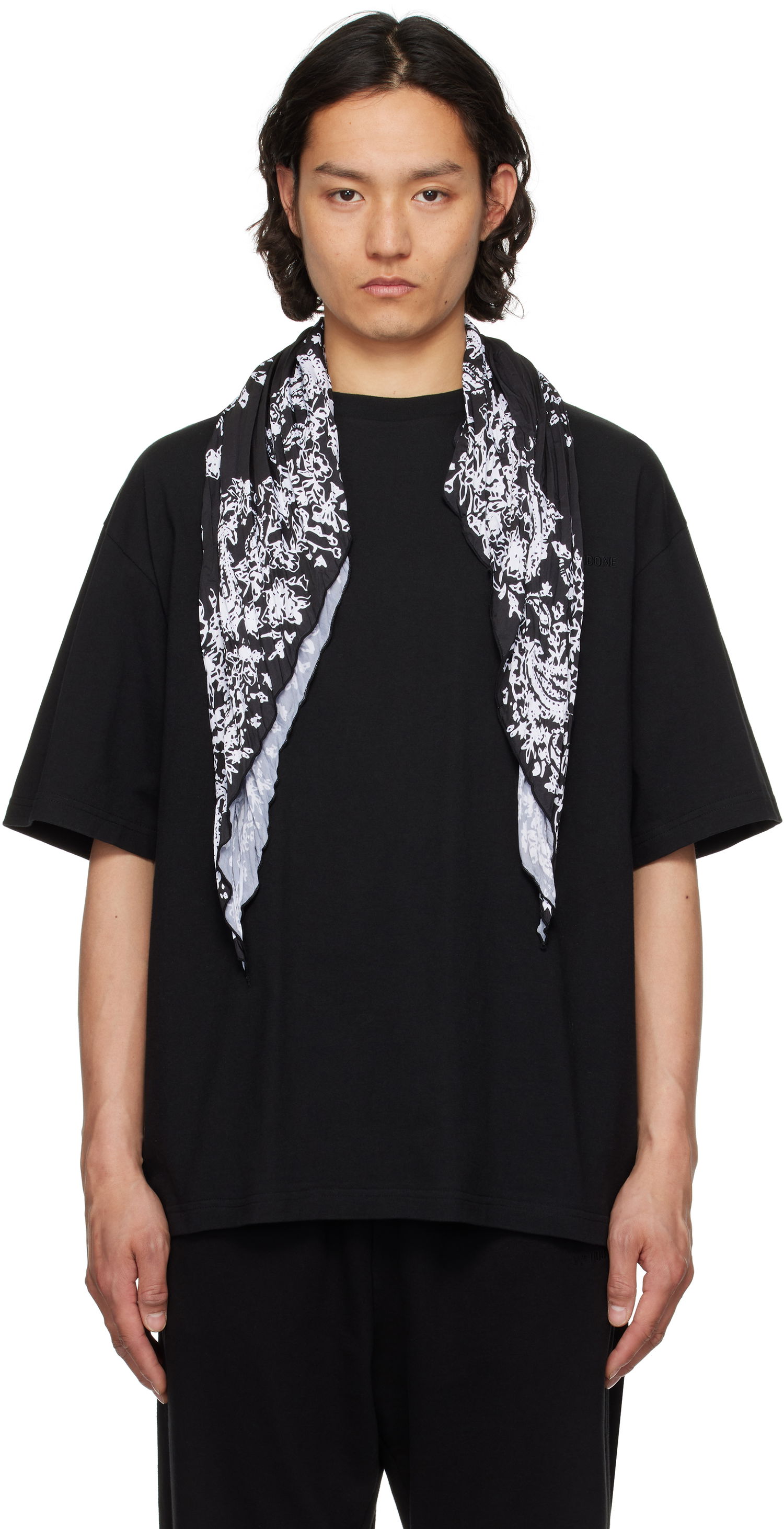 T-paita We11done We11done Wrinkled Muffler T-Shirt Musta | WD-TT1-25-732-U-BK, 0