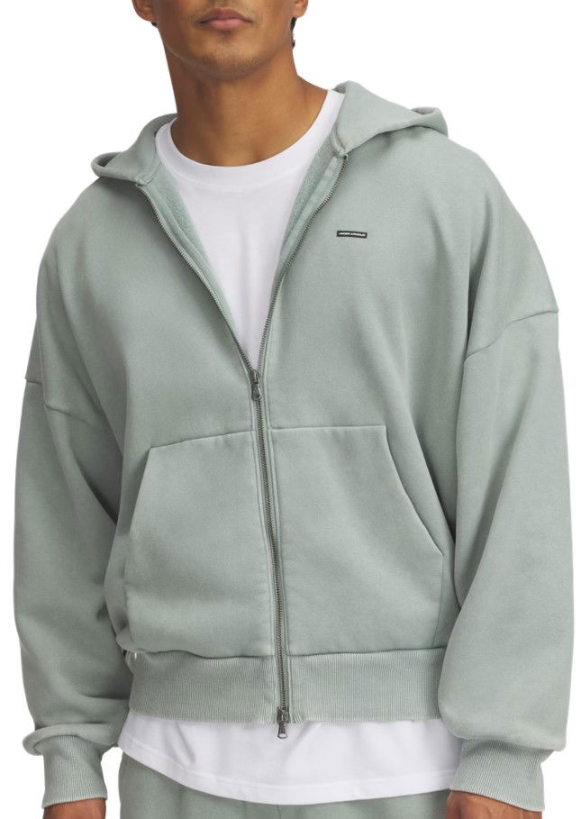 Huppari Under Armour Under Armour Icon HWT Fleece Wash Full-Zip Hoodie Vihreä | 6000651-348
