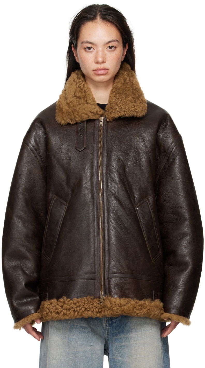 Bomber-takki VETEMENTS Aviator Jacket Ruskea | UA65JA670B