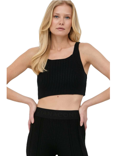 Tankkitoppi BOSS Organic-Cotton Knitted Top Musta | 50496624