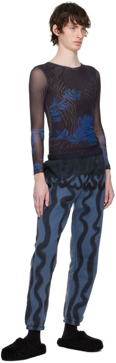 T-paita Collina Strada Collina Strada Cardio Floral Mesh Long Sleeve T-Shirt Musta | XX3341, 3