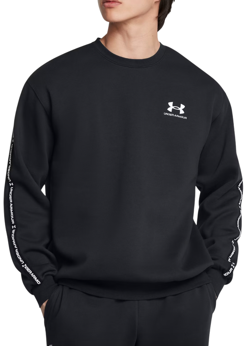 Huppari Under Armour Fleece Crew Taping Sweatshirt Musta | 1389357-001