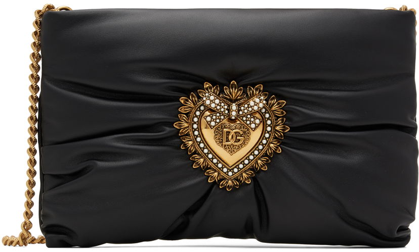 Käsilaukku Dolce & Gabbana Black Small Devotion Bag Musta | BB7378 AK274