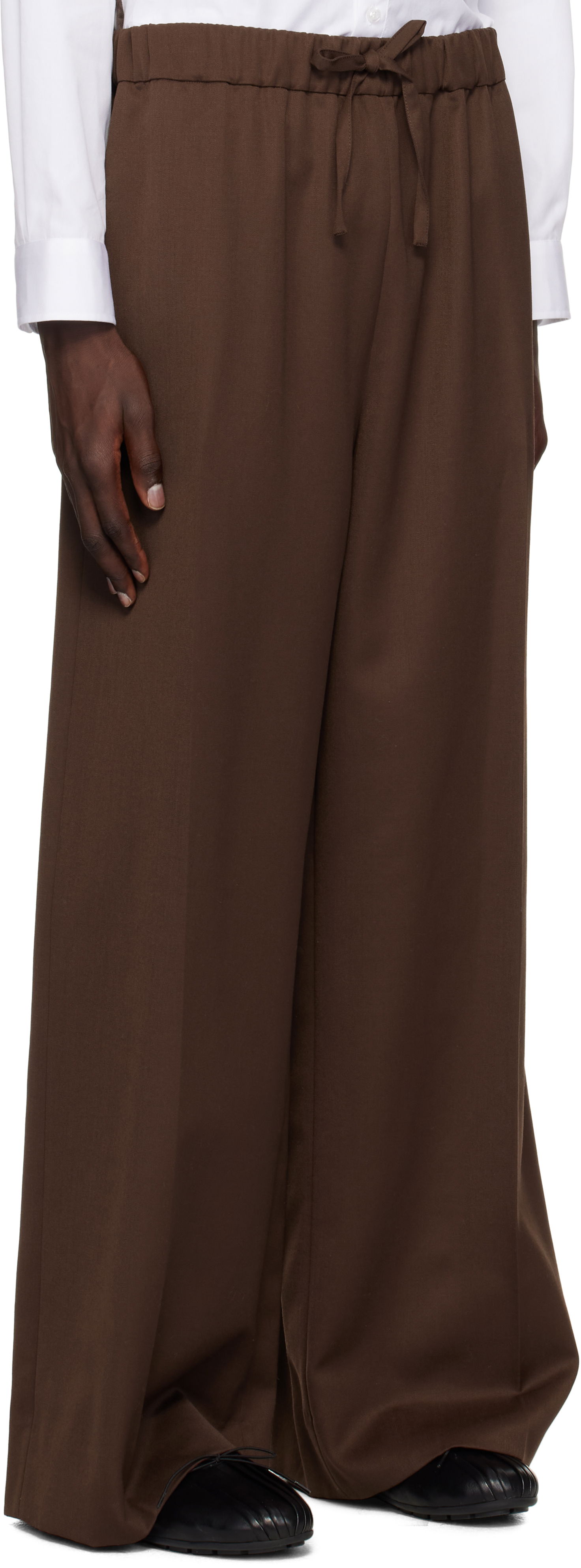 Housut Simone Rocha Simone Rocha Wide Leg Drawstring Trousers Ruskea | 4143D 1217, 1