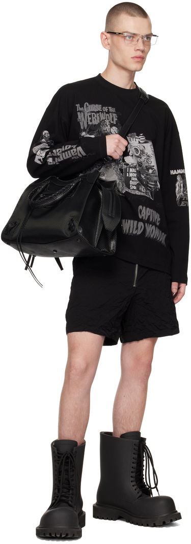 Shortsit We11done We11done Crumpled Shorts Musta | WD-PT1-23-271-M-BK, 3