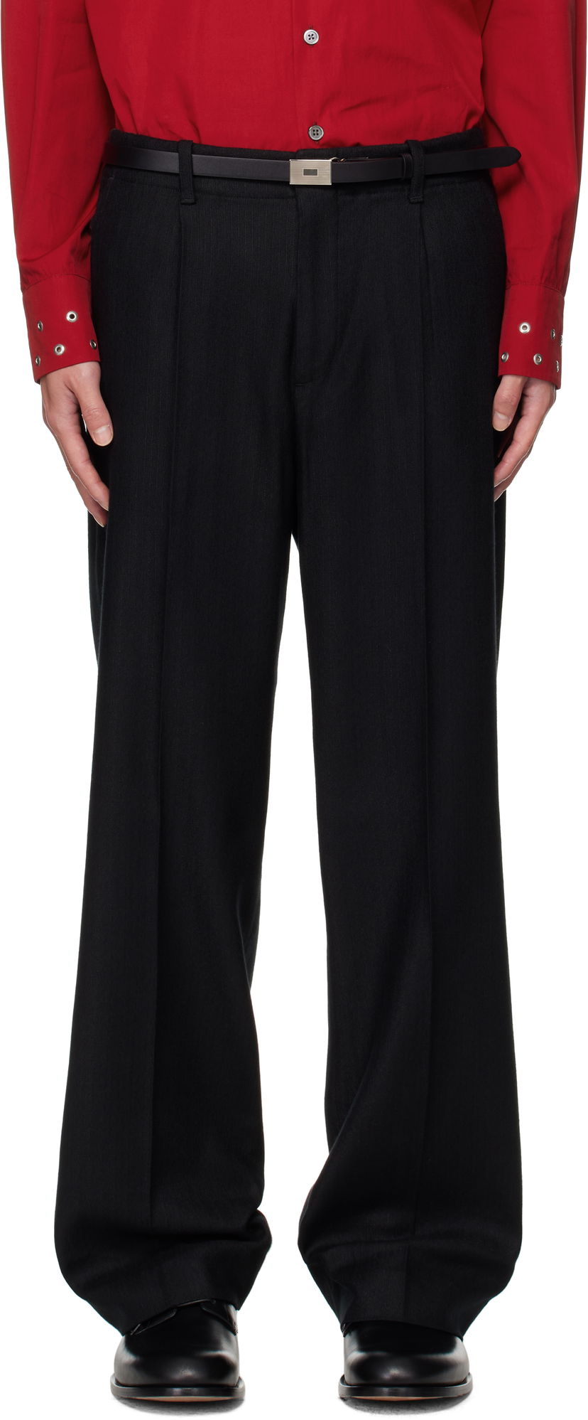 Housut OUR LEGACY OUR LEGACY Borrowed Pinstripe Trousers Musta | M4254BC