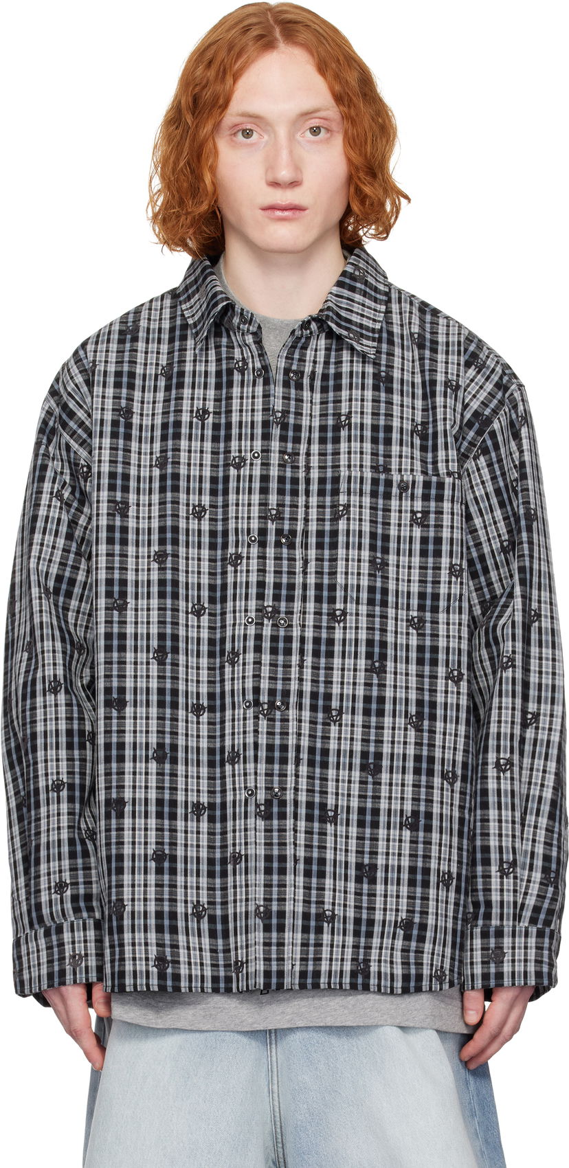 Paita VETEMENTS Vetements Padded Flannel Overshirt Sininen | UA66SH460N