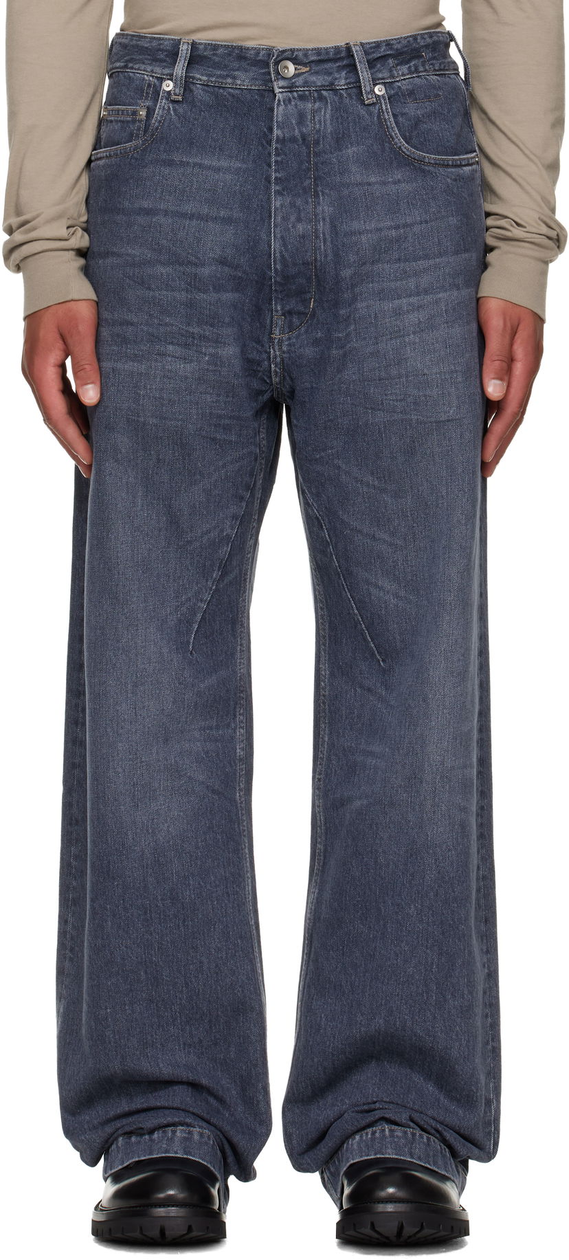 Jeans Rick Owens Jeans Faded Wide-Leg DRKSHDW Concordians Geth Sininen | DU02E7351 DGY