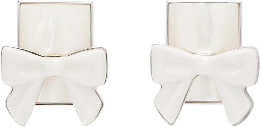 Korvakorut SHUSHU/TONG YVMIN Edition Bowknot Square Earrings Valkoinen | 25615WHT00DN2
