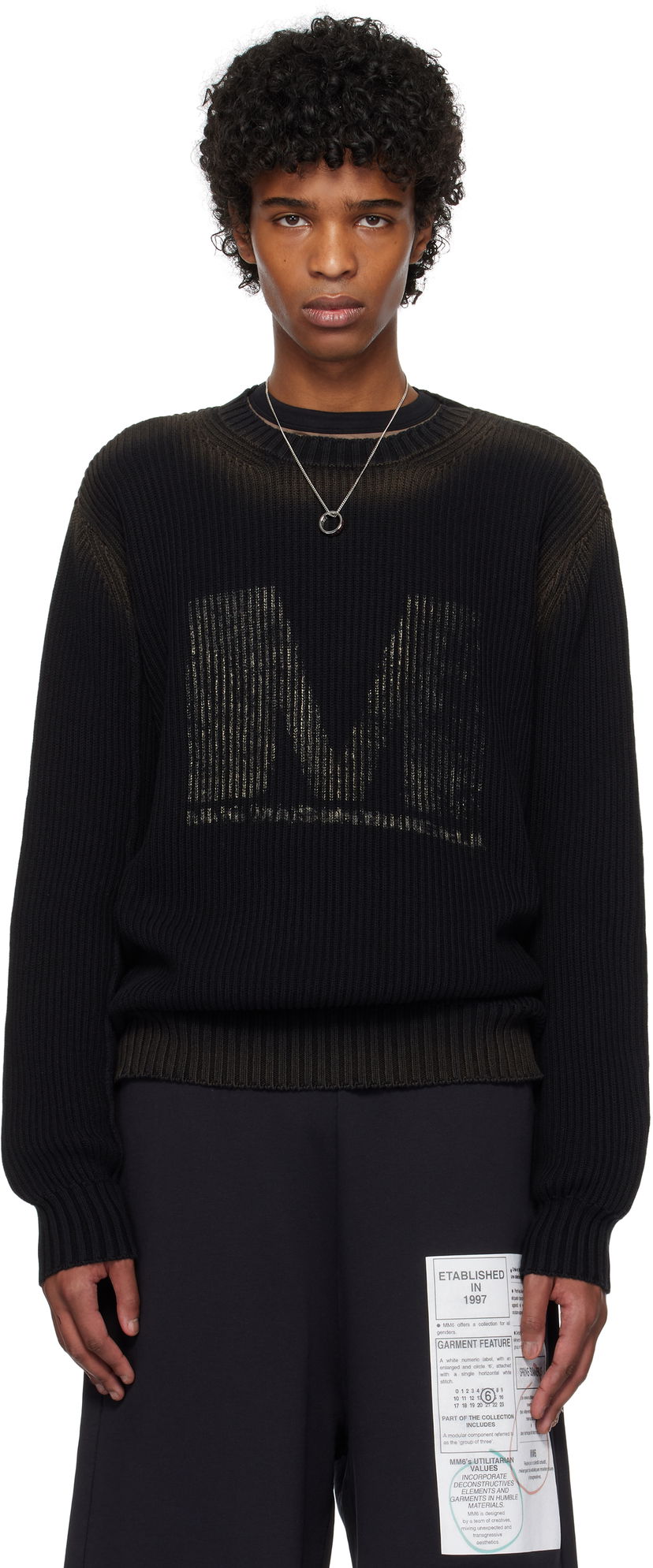 Villapaita Maison Margiela MM6 Maison Margiela Crewneck Sweater Musta | SH0HL0024 M13079