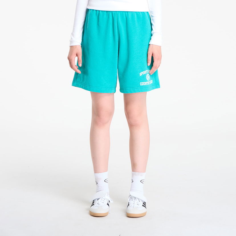 Shortsit Sporty & Rich Varsity Crest Soft Gym Short UNISEX Spring Green Turkoosi | SH055625218GR37