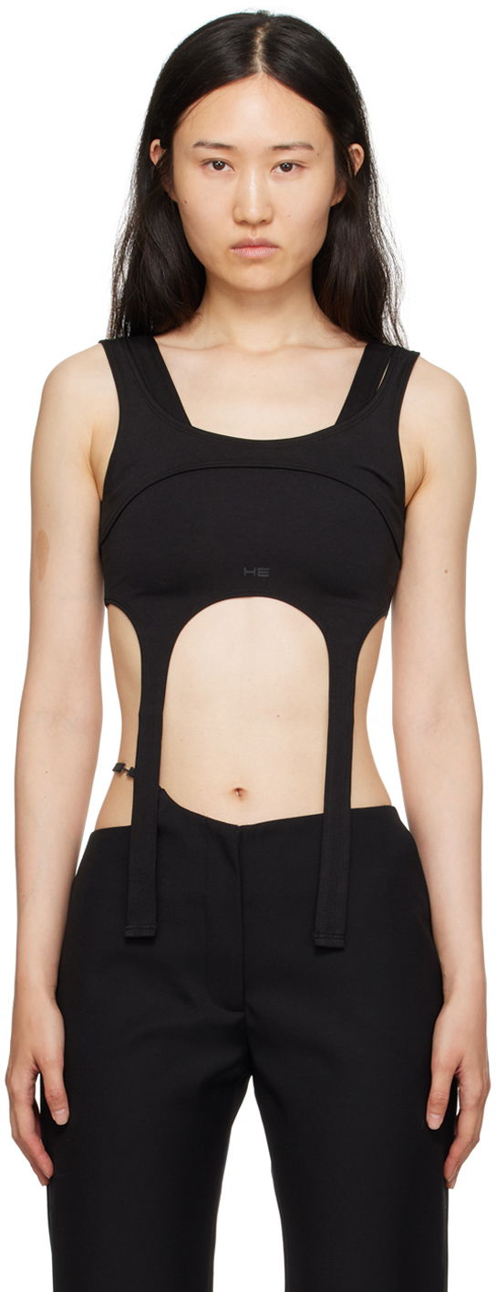 Tankkitoppi HELIOT EMIL Harness Tank Top Musta | HE_W_13_005_P03_BLK01